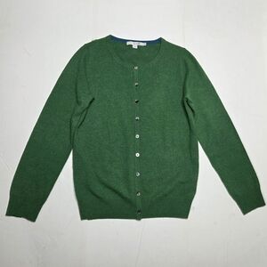 Boden Cashmere Cardigan Sweater Green Button Classic Minimalist US 6 *FITS XS/S